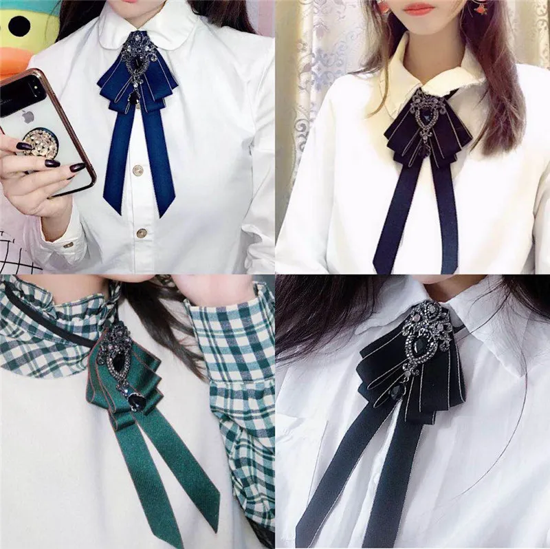 

New High Quality Classic Bowties Neck Tie Ribbon Rhinestone Corsage Bowtie Cravat Gifts for Men Wedding Formal Dress Accessories