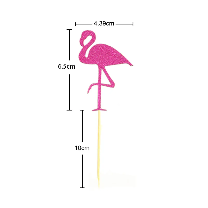 4pcs/set Cake Topper Toppers Pink flamingo pineapple cactus Wrappers cupcakes flag birthday card Hawaiian wedding party decor - купить по