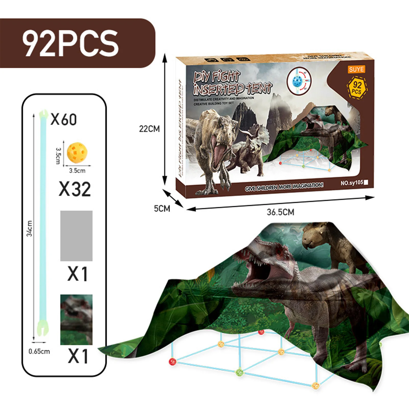 

Children's Tents Luminous Kids Play Tent Kids Construction Fort Building Kits DIY Building Fortress Outdoor Sports methodical