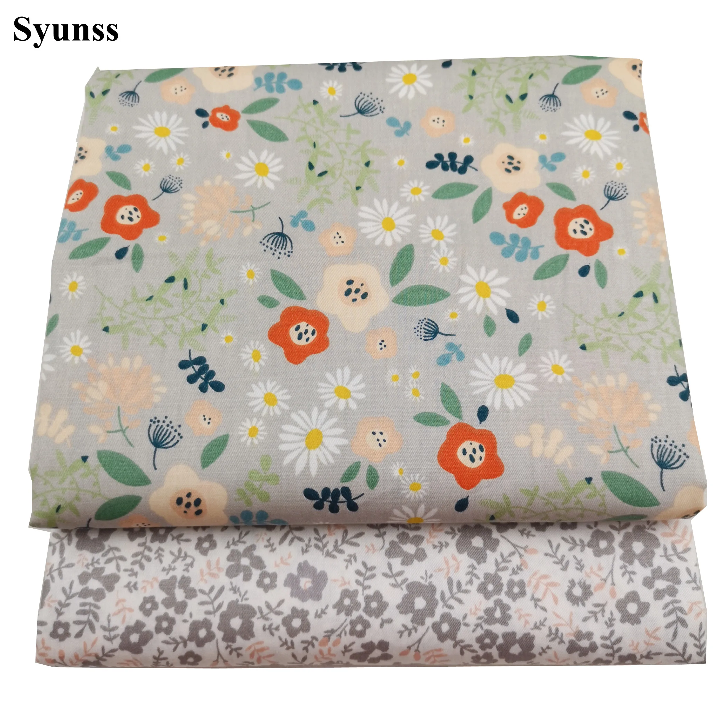 Syunss Diy Лоскутная Ткань для квилтинга колыбели подушки платье ткань для вышивки серый розовый цветочный принт хлопковая ткань