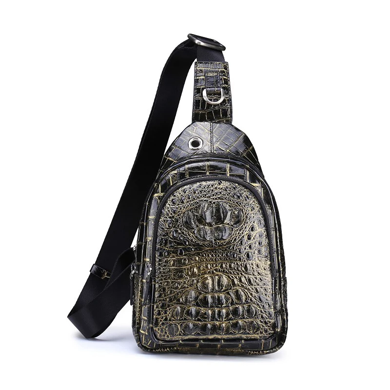 

yinshang new crocodile chest package male leisure fashion male Inclined shoulder bag Men's bags trend Male breast bag