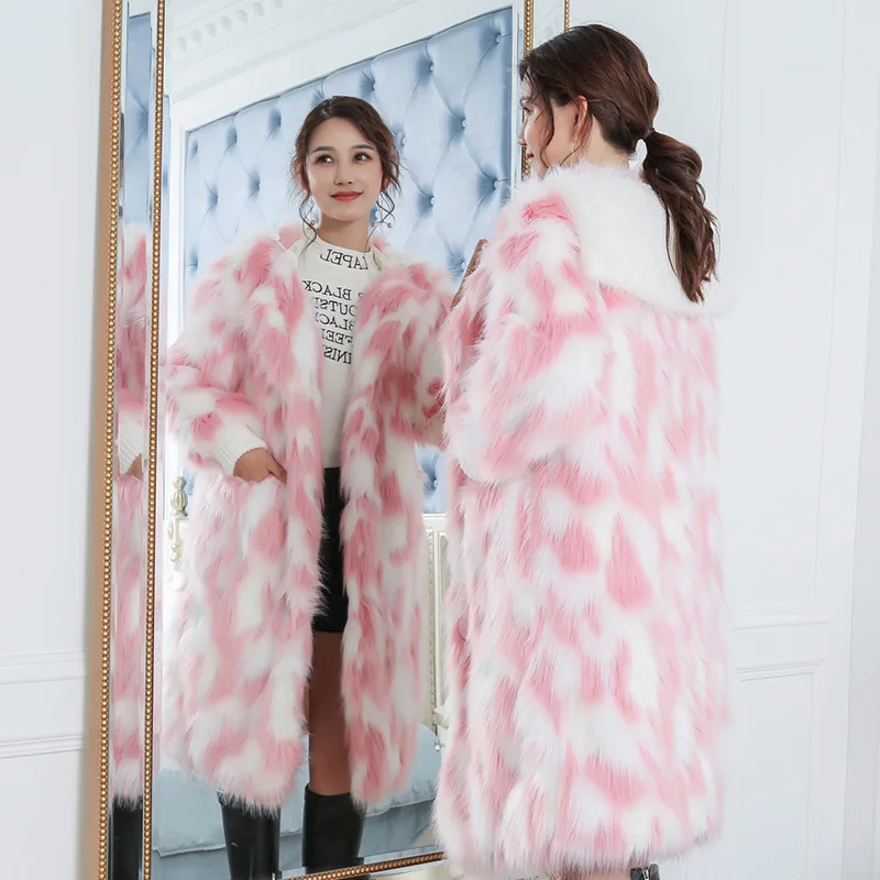 

GAMPORL 2021 женская зимняя куртка из искусственного меха Новая мода из искусственного меха лисы толстый теплый мех высокое качество цветные пят...