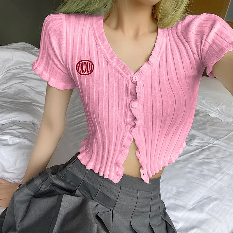 

1 Pcs Women Blouse with Vertical Stripe Short Type Solid Soft Absorption Breathable All- Match Clothes for Daliy Life Travel
