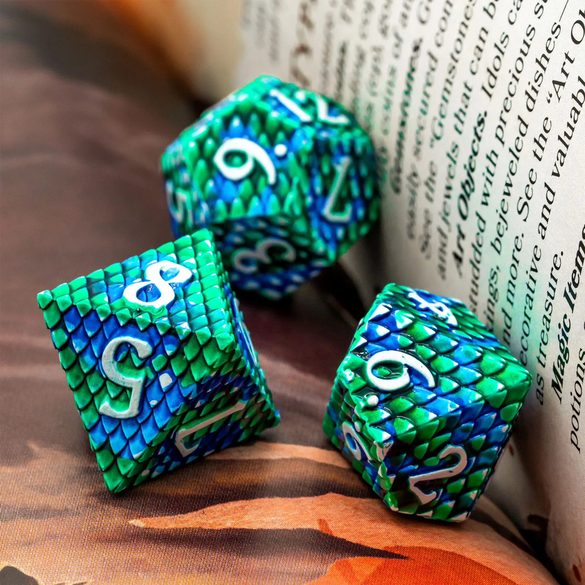 Металлические кости Cusdie Dragon Scale D &amp 7 шт. игральные DND набор многогранных костей