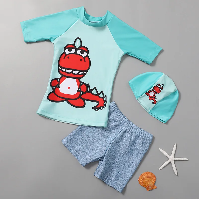 Новый купальник для мальчиков детский с мультяшным принтом UPF50 купальный костюм