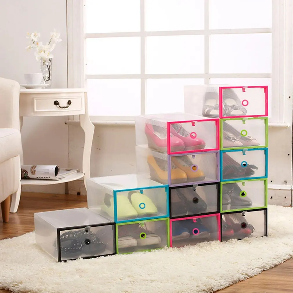 1pc Transparent Shoes Box Drawer Universal Clothinng Storage Case Organizer Stackable Slippers Sports Sundries |