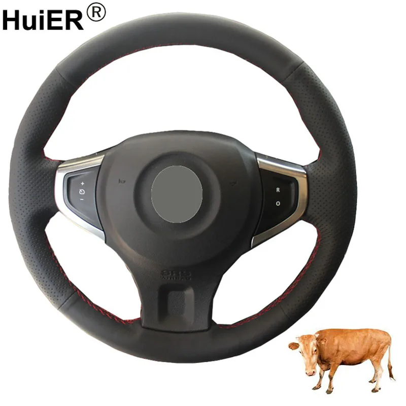 Чехол на руль автомобиля ручной работы верхний слой из коровьей кожи для Renault Koleos