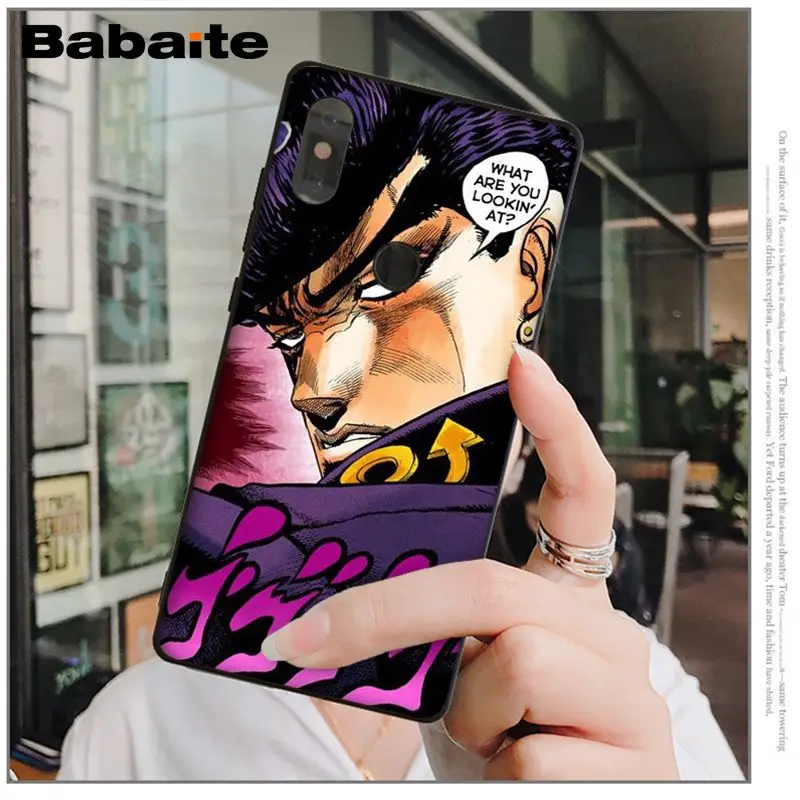 Babaite JoJo's Bizarre Adventure Black Soft Shell Phone Cover for Redmi5 5 plus 6 6Pro 6A Note 5 Xiaomi Mi 6 8 8 SE Note 3