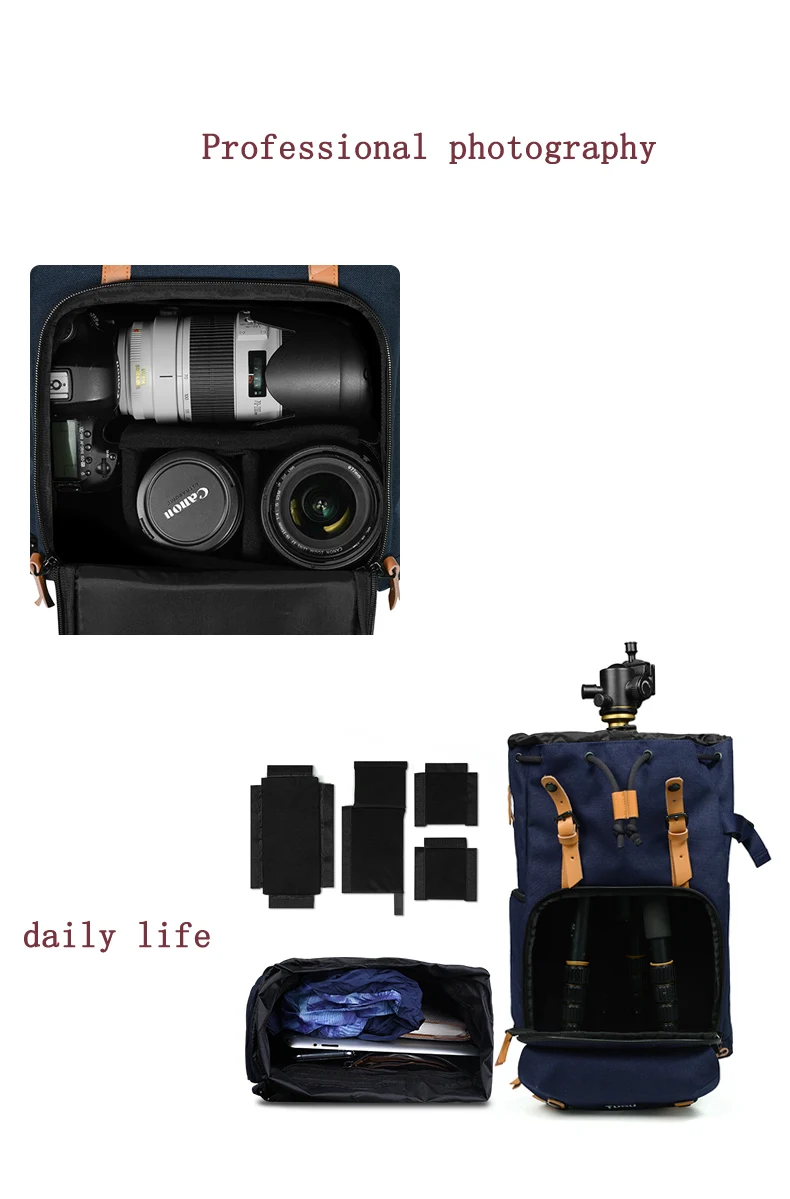 Leather retro micro single Camera bag shoulder large capacity digital SLR bag TUBU 6033 casual portable backpack