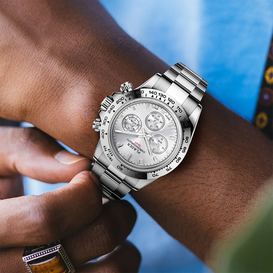 PLADEN New Watch For Men Luxury Stainless Steel Chronograph Sport Wristwatch Business Luminous Dive male Clock Dropshipping 2022 | Наручные