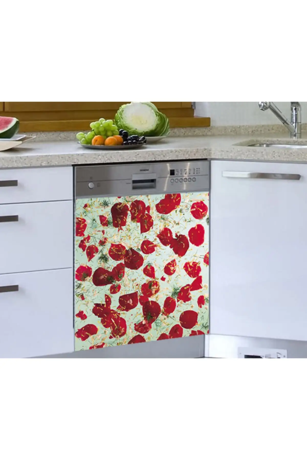 

Dishwasher Sticker Red Rose Foliage