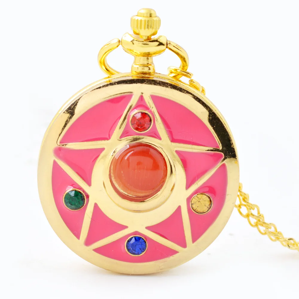 Модные карманные часы Cardcaptor Sakura с мультяшным аниме Сейлор Мун ожерелье женские