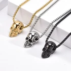 Новое ожерелье с подвеской в виде черепа в стиле панк для женщин и мужчин, подростковое крутое готическое ожерелье до ключиц в стиле хип-хоп с черепом и скелетом, Модная бижутерия, подарки