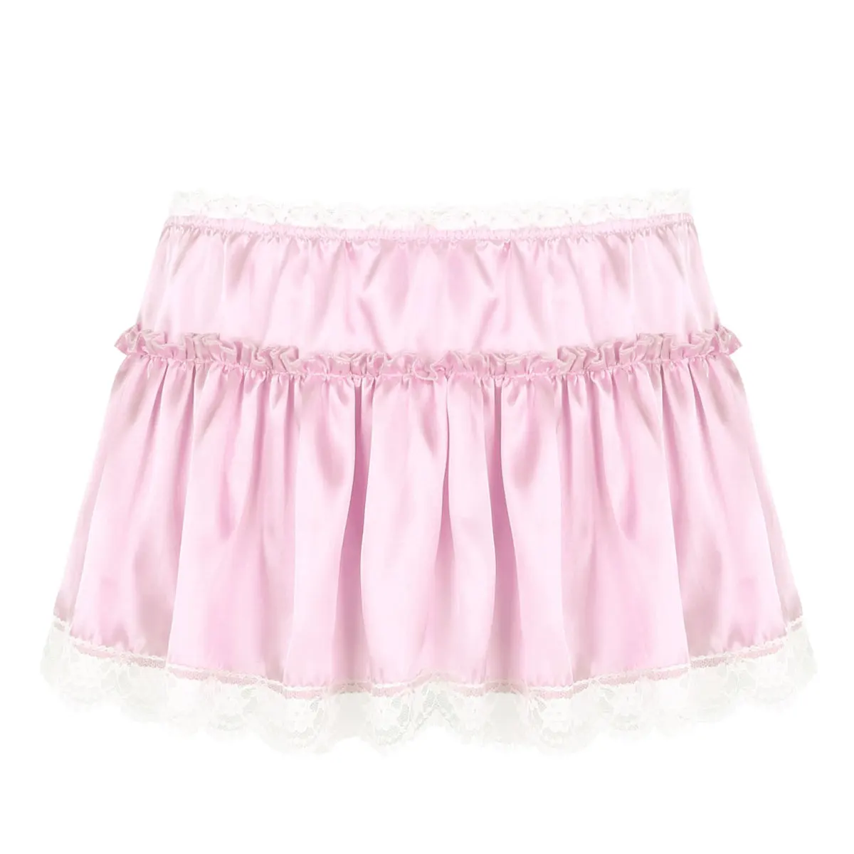 Юбка-Микро Мини атласная с оборками и высокой талией для взрослых | Тематическая