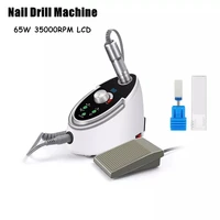 strong electric nail drill 35000 rpm 65w manicure pedicure machine for nail art gel polish with ceramic nail drill head with lcd