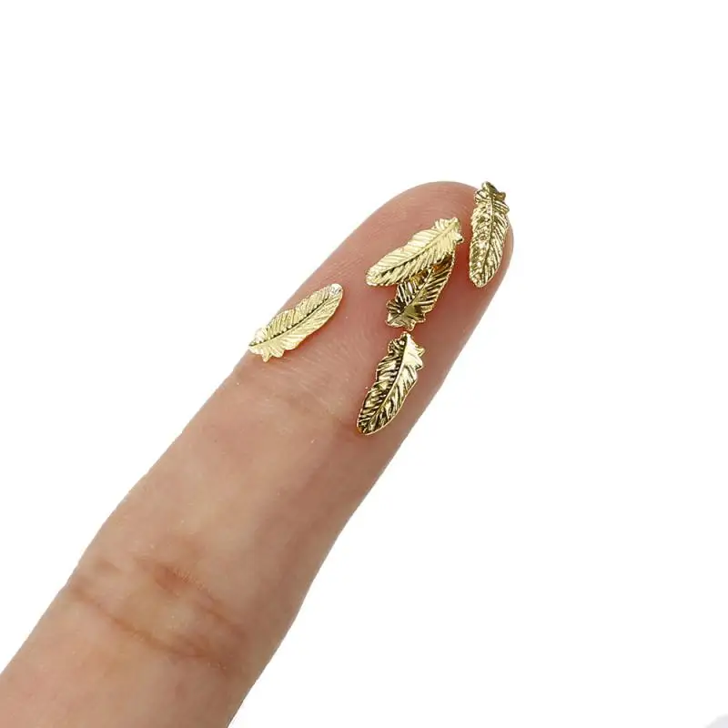 3D Блестящий дизайн ногтей блестящие шпильки наконечники Золотой Морской стиль