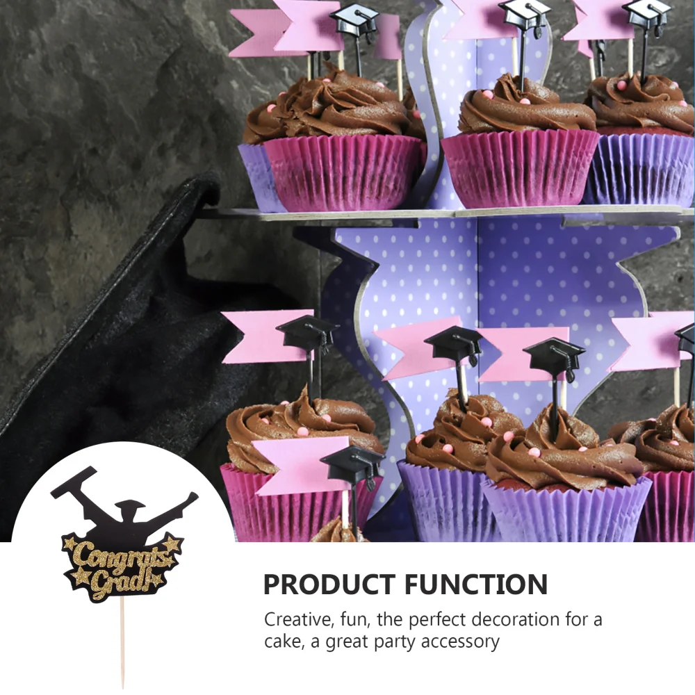 

36pcs 2021 Graduation Party Decor Graduation Cap Paper Cake Picks (As Shown)