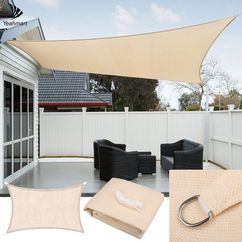 

185GSM HDPE Awning Shade Sail Nets Anti-UV Outdoor Protection Cover Sun Shelter Canopy Square Patio Glass Home Garden House
