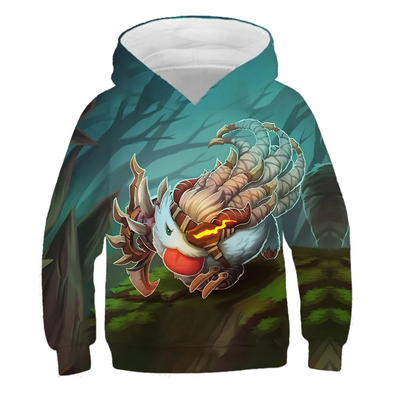 

Детская толстовка с капюшоном с изображением маленького героя Yasuo, свитер с 3D принтом, Детская Повседневная Толстовка в стиле хип-хоп