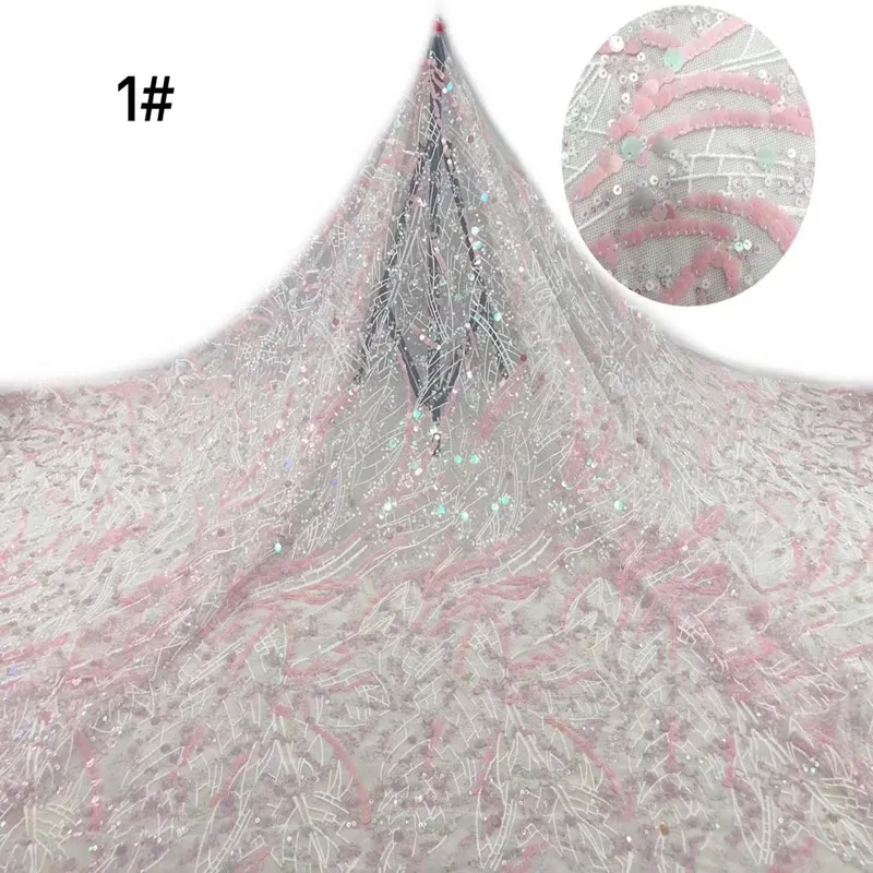 Красивые красочные блестки вышивка французская сетка африканские кружевная