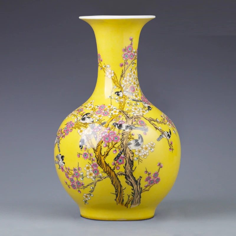 Большая керамическая ваза Цзиндэчжэнь большая в китайском стиле с изображением