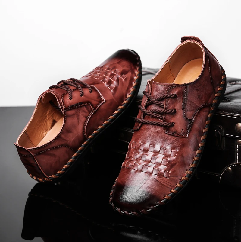 Brand Men's Casual Shoes High Quality Leather Comfortable Breathable Men Outdoor Non-slip Zapatos De Hombre | Обувь