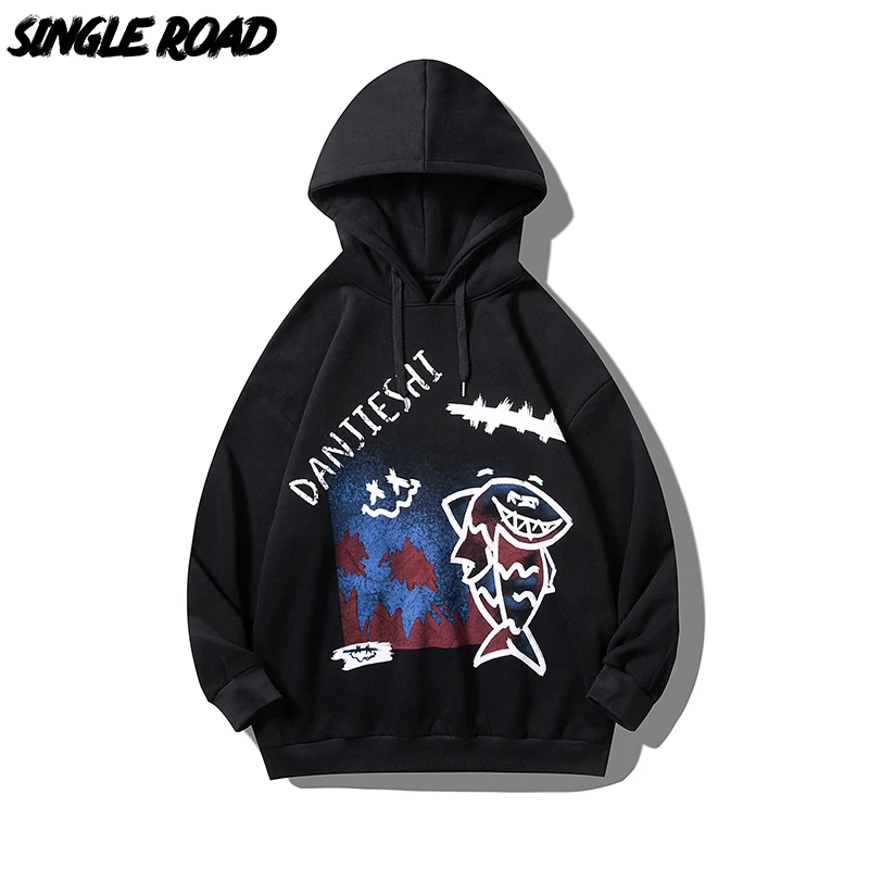 

Single Road Mens Hoodies Men 2021 Graphic Fashion Sweatshirt Harajuku Hip Hop Japanese Streewear Casual Oversized Hoodie Men