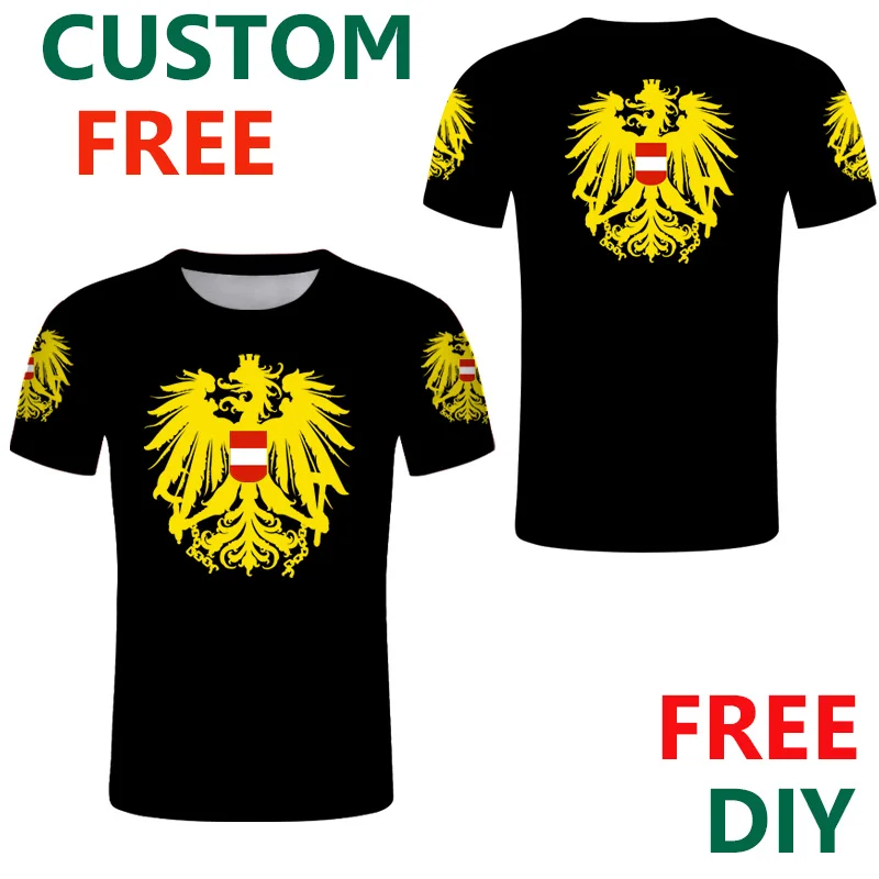 Австрийская футболка Бесплатная Персонализированная мультяшная Мужская с