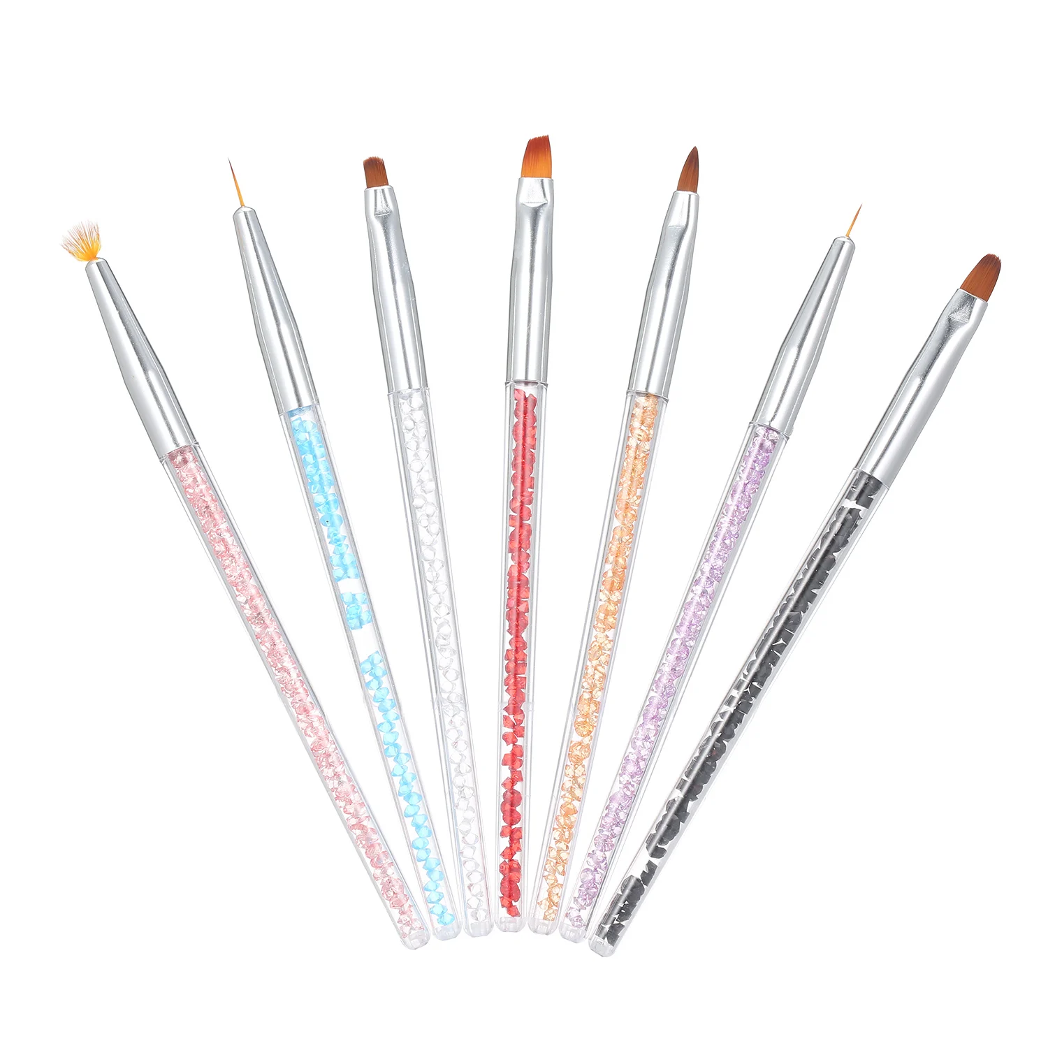 7 шт. профессиональные косметические кисти акриловые УФ гель 3D дизайн ногтей