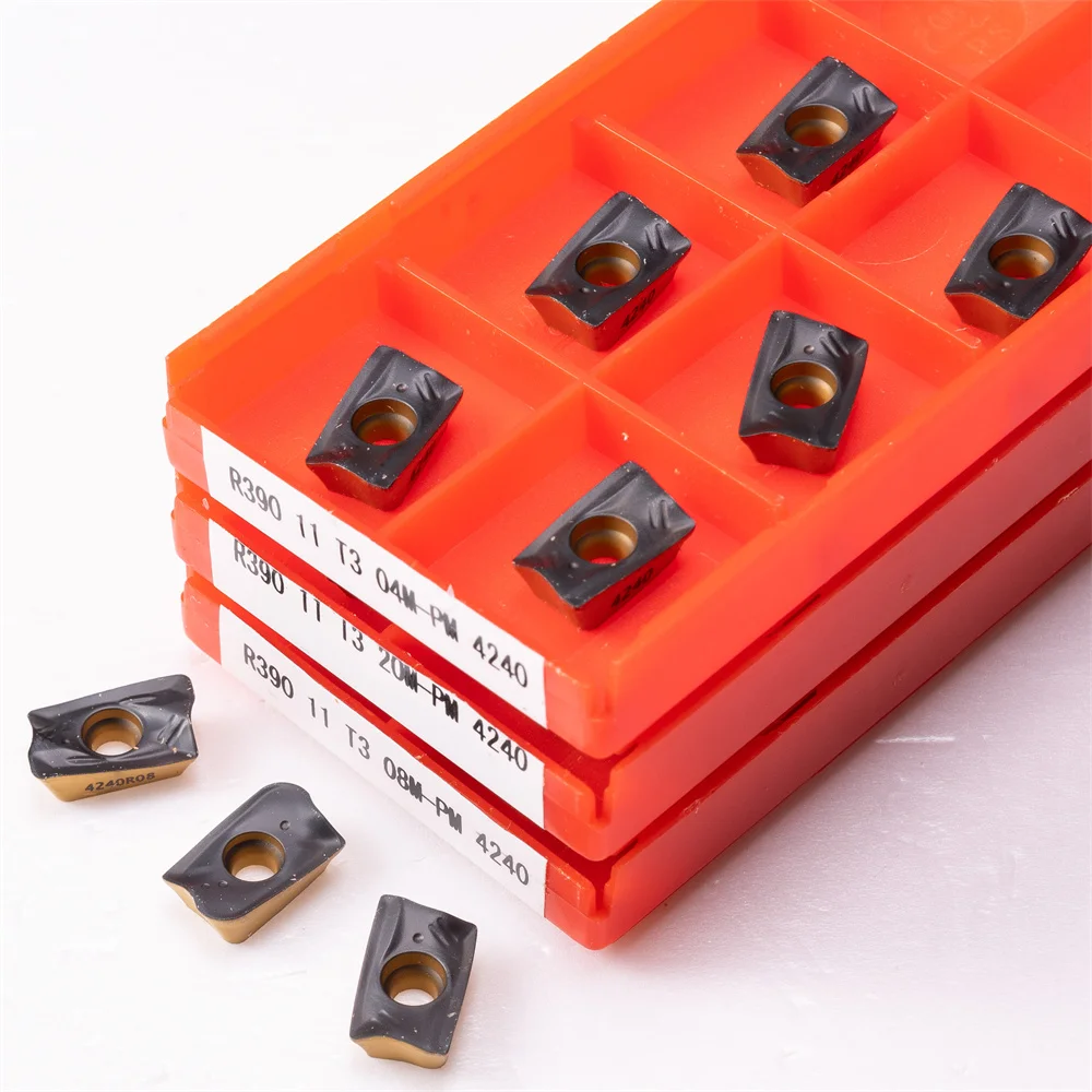 10 штук R390 11T308 Карбидные вставки для токарных станков Инструмент из твердого сплава 10 штук фрезерных резцов CNC Инструмент для резки.