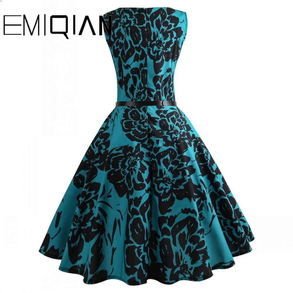 Модное женское банкетное платье без рукавов с цветочным принтом простое до