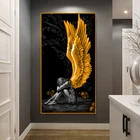 Дьявол Крылья Ангела Холст Картина персонаж Крылья Череп настенные художественные плакаты принты домашний Декор Картина Настенная картина для гостиной