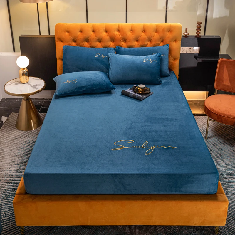 Эластичная натяжная простыня с украшением в виде кристаллов бархат матраса