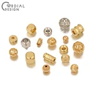 Сердечный дизайн бусины россыпьюDIY ювелирные аксессуарымедные материалыНастоящее золотое покрытиеручная работаювелирные изделия фурнитура и компоненты