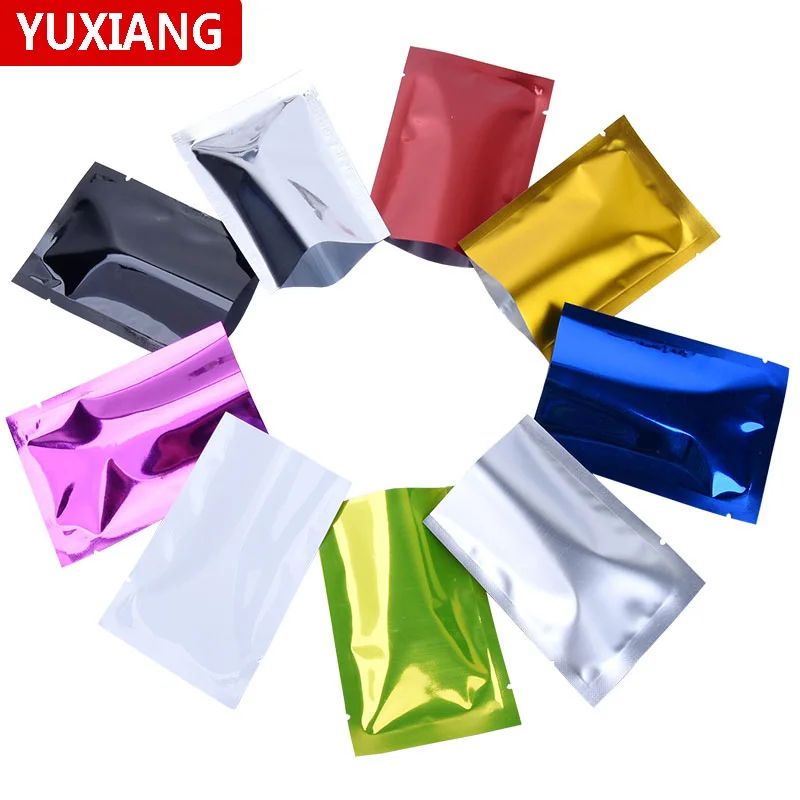100 шт красочные упаковочные мешки из алюминиевой фольги плоские без молнии на