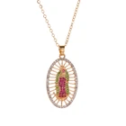 Ожерелье с кулоном Девы Марии, Золотое ювелирное ожерелье с кристаллами, женские модные кулоны, католические украшения