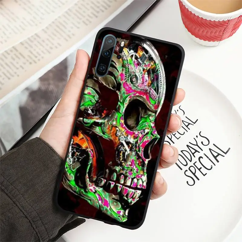 

Skull fashion art horror color Phone Case For Huawei P40 P20 P30 Mate 40 20 10 Lite Pro Nova 5t P Smart 2019