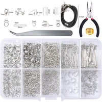 hypoallergenic dark silver diy jewelry making accessories kit suitable for earrings jump ring lobster clasp hook necklace