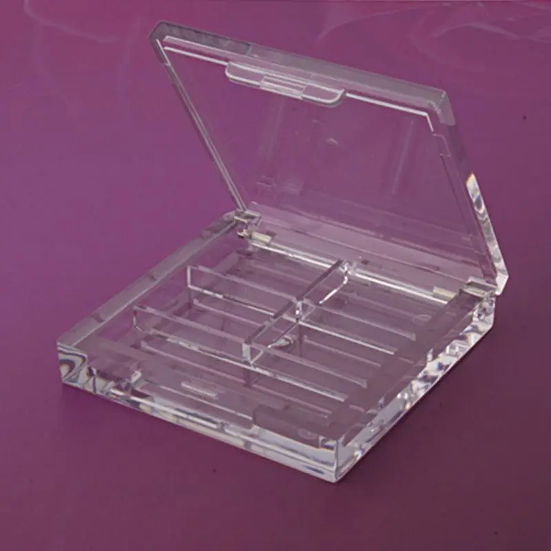 

4 Grids Rectangular Eyeshadow Pigment Empty Container Palettes Clear Plastic Portable Lipstick Dispenser Case Tray Makeup Tool