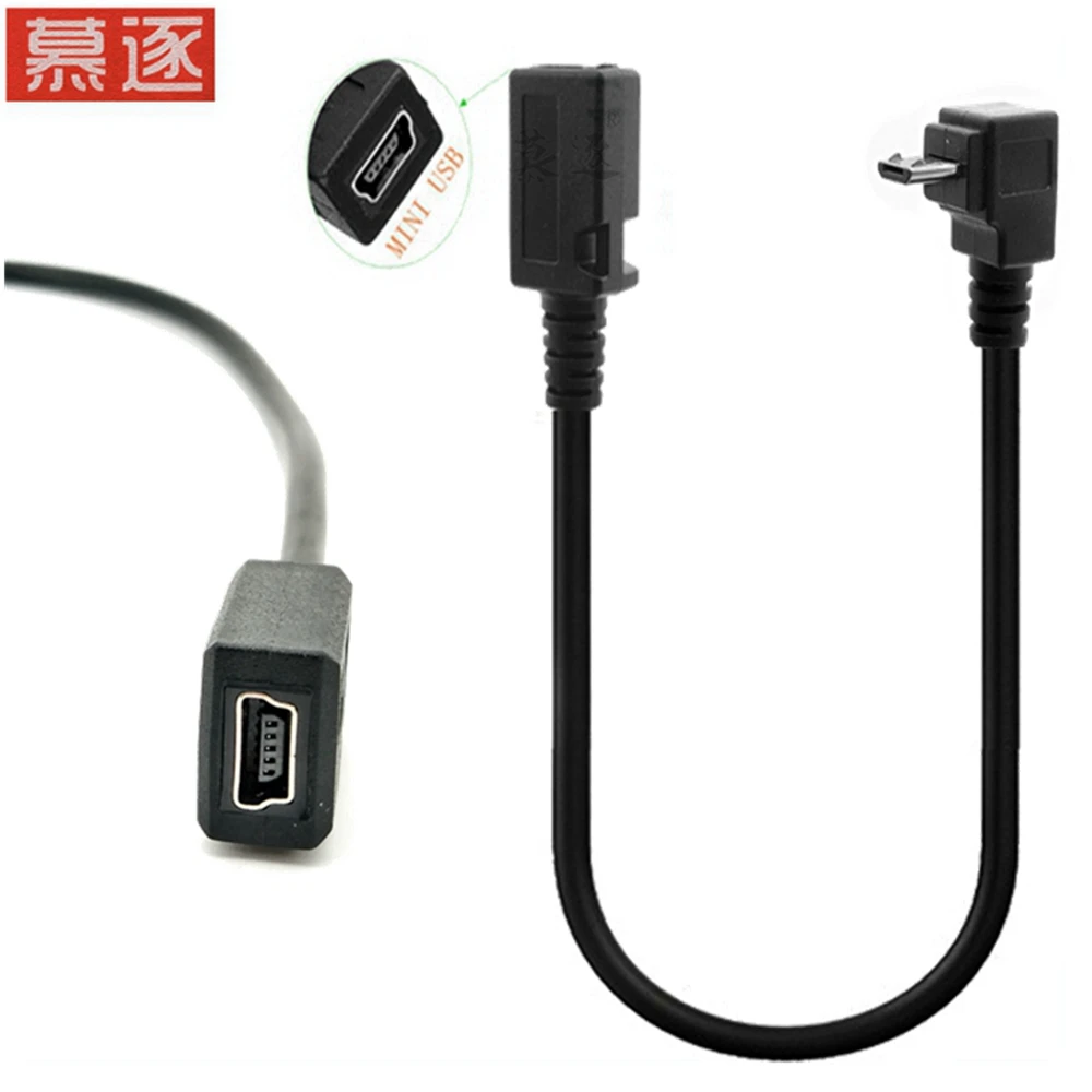 Переходник преобразователь с углом наклона 90 градусов и 4 кратного Micro Male на Mini