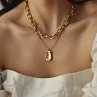 ALIUTOM панк толстая цепь геометрический кулон ожерелье для женщин ретро многослойная змеиная цепь ошейник ожерелья модные ювелирные изделия подарок