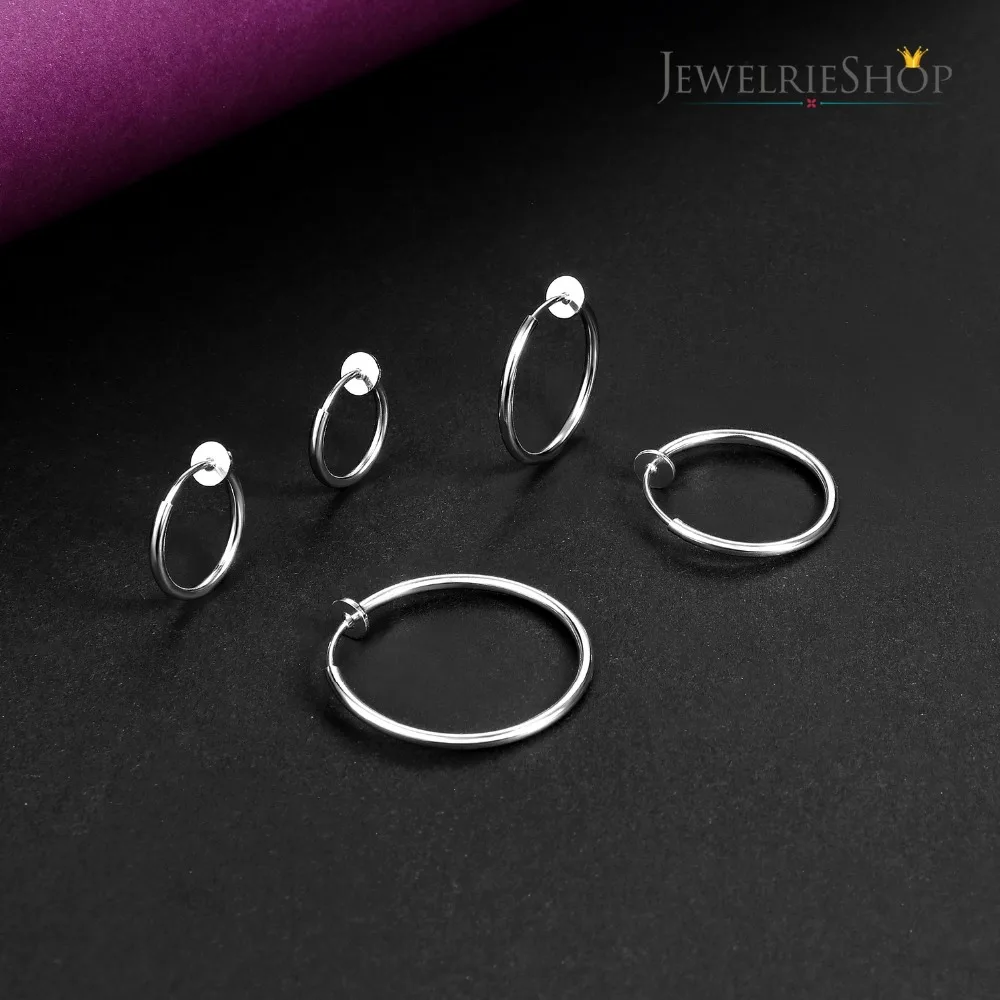 

Clip On Fake Septum Piercing Punk Nose Lip Ear Hoop Rings Earrings Non-Piercing Spring for Sensitive Ears circle Earring 5 Paris