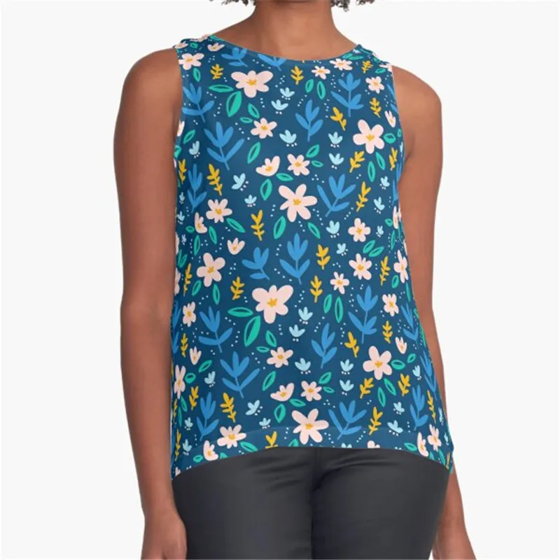 

Women Vintage Sleeveless T Shirt Colorful autumn Printed Summer O-neck tank tops Harajuku Pullover Vest Lady Tee Shirt tops