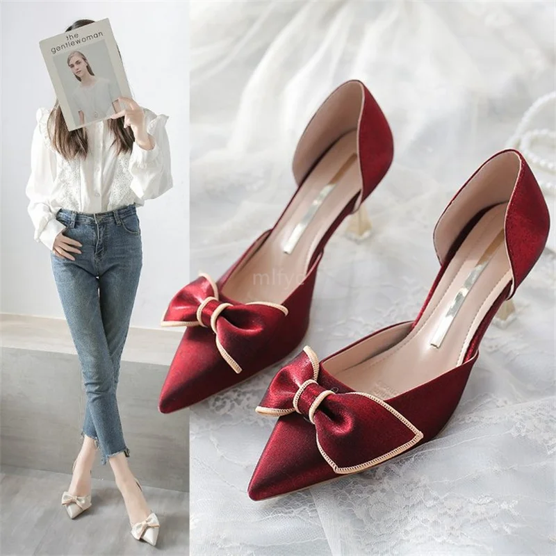 

Женские туфли с острым носком, туфли на высоком каблуке, остроносые сандалии, тонкие туфли, лето 2021