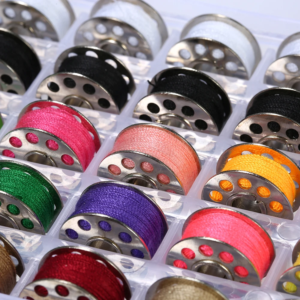 25 шт. разноцветные шпульки белого и черного цвета с нитью принадлежности для