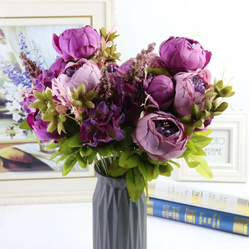 Имитация пиона букет искусственных цветов для дома украшение свадебного стола
