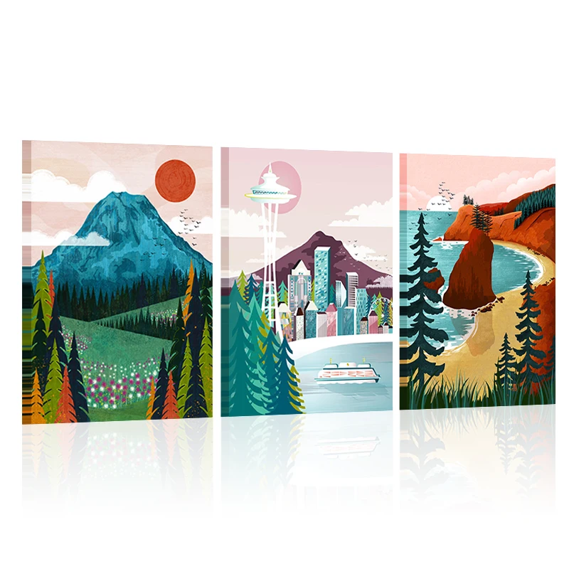 Абстрактный настенный плакат печать декор олимпийского национального парка