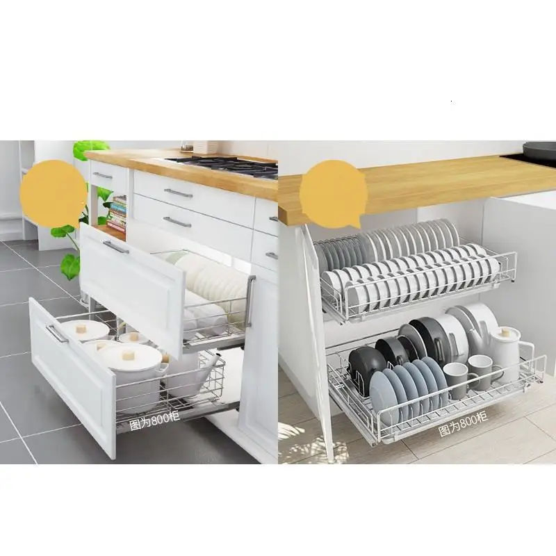 Organizar Para Almacenaje Armario Platos кладовая сушилка для посуды из нержавеющей стали органайзер для кухонного шкафа корзина для хранения