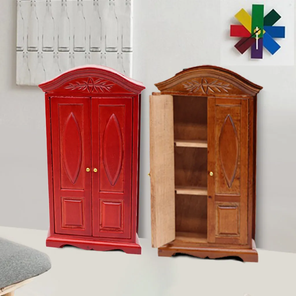 1:12 Кукольный домик детская игрушка миниатюрный деревянный дисплей шкаф полка