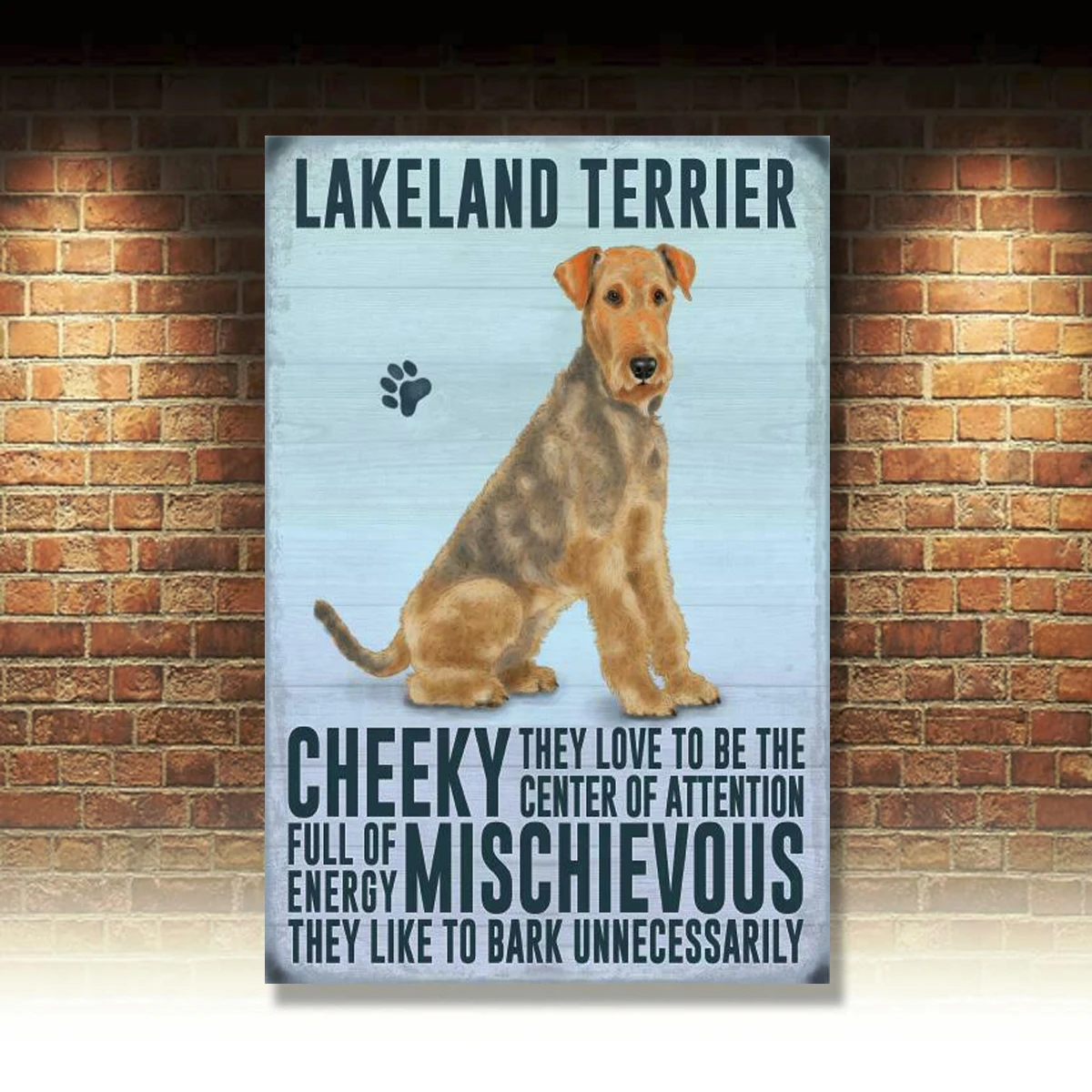 

LAKELAND TERRIER собака порода Щенка PET ANIMAL LOVER Vintage Retro Metal Sign